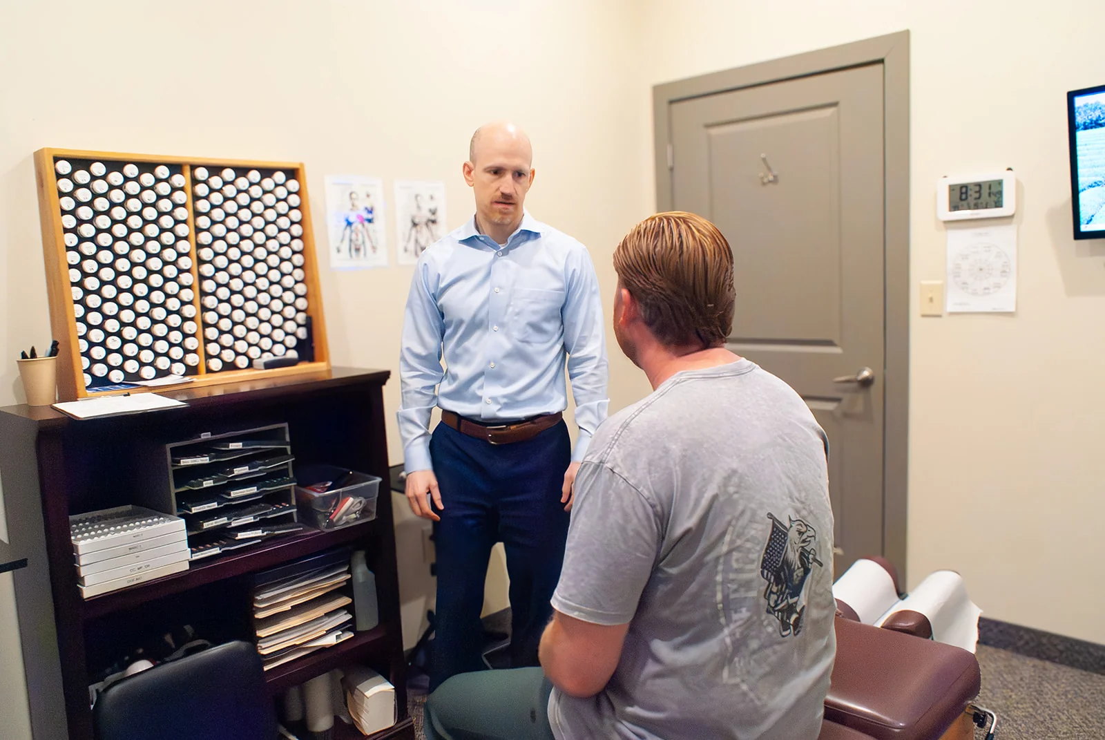 One-on-one new patient consultation at Restorative Wellness Center